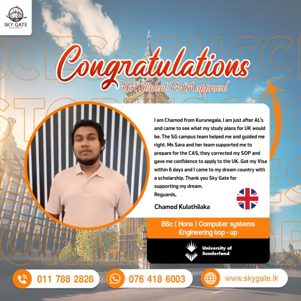 Sky Gate visa approval - Student 3