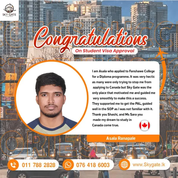 Sky Gate visa approval - Student 5