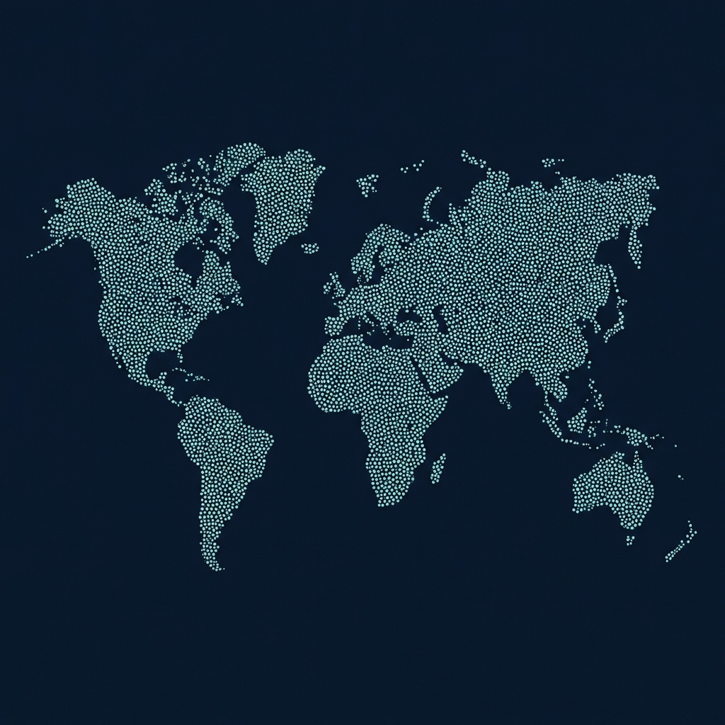 World map showing study abroad destinations available through Sky Gate International